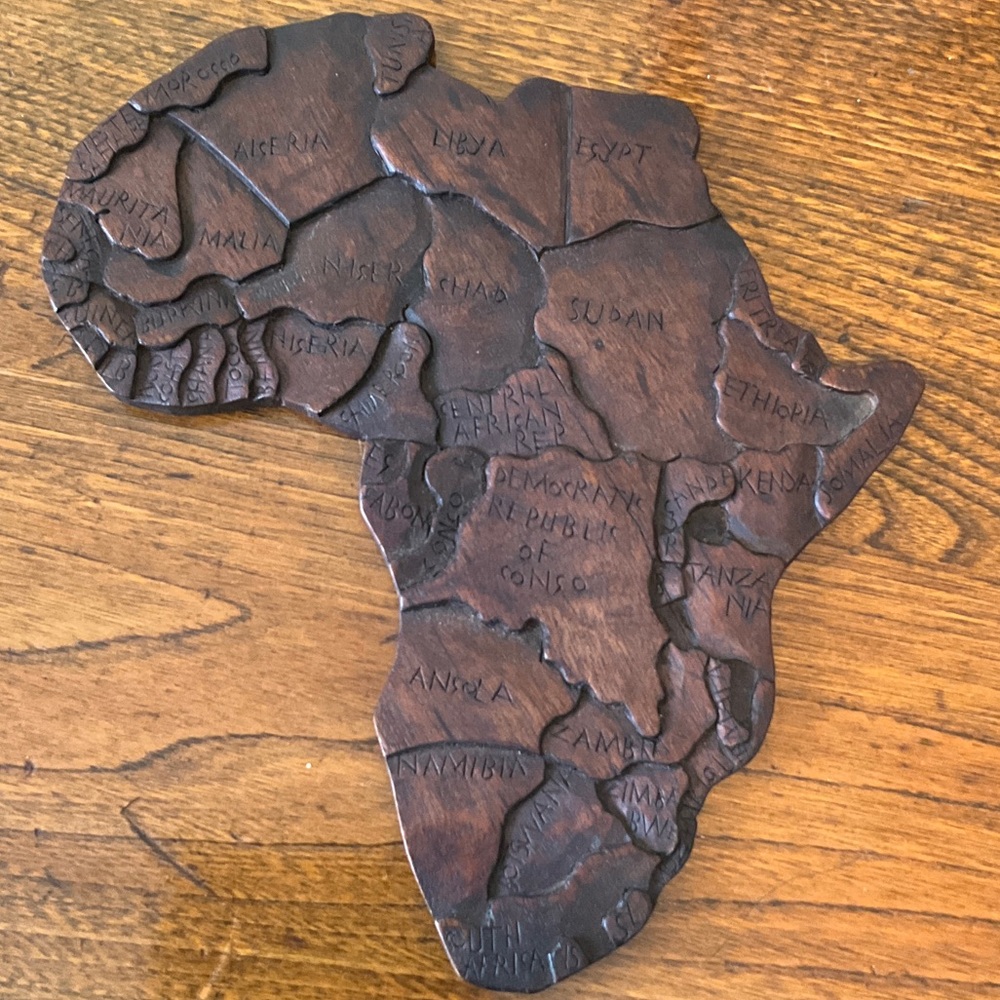 Wooden Africa Map Wall Art